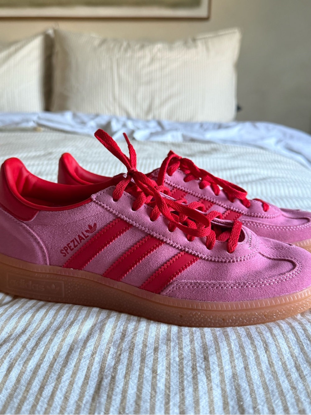 adidas Spezial Women's Pink and Red Suede Sneakers